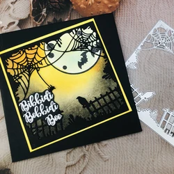 Alinacutle Metalowe matryce do wycinania Halloween Spider Web Square Frame Scrapbooking Paper Craft Handmade Album Card Punch Art Knife