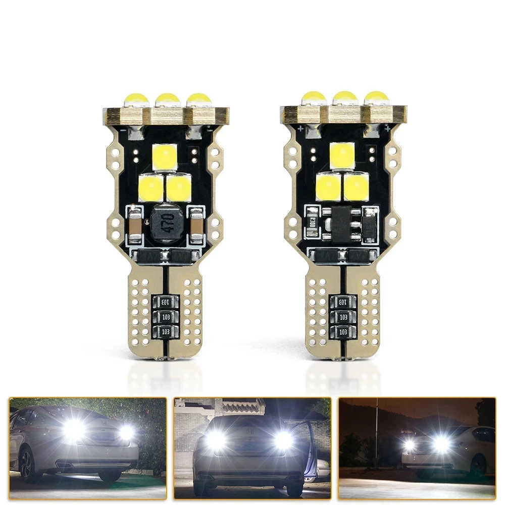 

2 Pcs T15 W16W 3030 9SMD High Bright LED Bulbs Car Reverse Lamp Canbus No Error Led Backup Reverse Lights White Diode DC 12V
