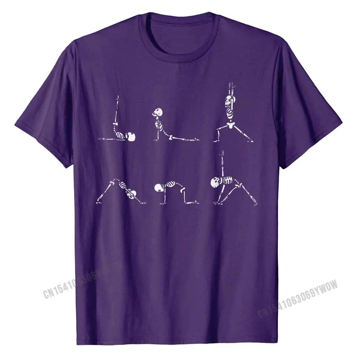 Yoga Skeletons Asana Namaste Funny Meditation Halloween Yogi T-Shirt Family Cotton Men Tops Shirt Fitness Prevailing T Shirt