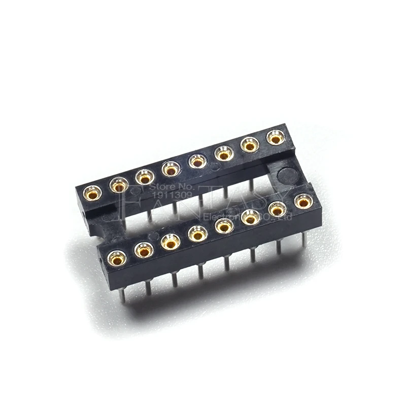 10pcs DIP-16 Round Hole 16 Pins 2.54MM DIP 2.54 DIP16 IC Sockets Adaptor Solder Type 16 PIN IC Connector