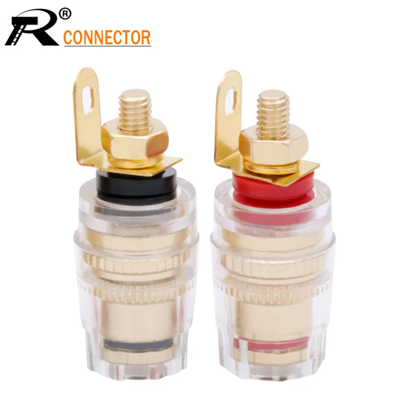 

100pcs Banana Plug Socket Connector 33MM Banana Connector 4mm Thread Medium Amplifier Speaker Spade Terminal Binding Post