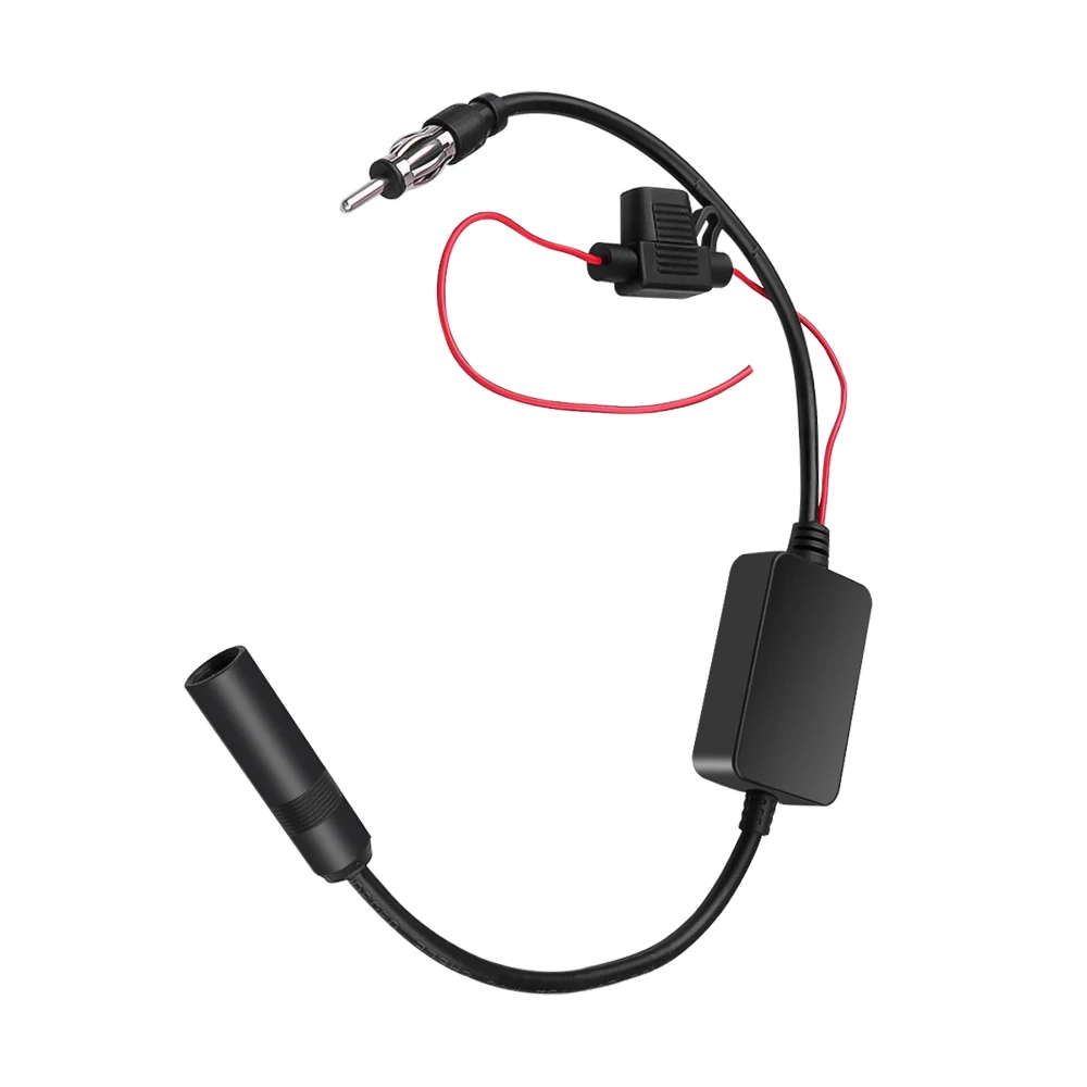 kebidumei Car FM Radio Antenna Signal Amp Amplifier Booster Universal 12V Auto 88-108MHz For Marine Car Vehicle FM Amplifier