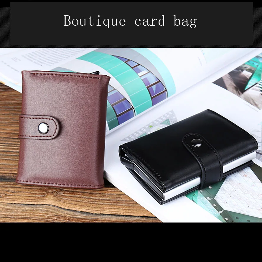 Taihaole 2020 Mannen En Vrouwen Credit Kaarthouder Rfid Aluminium Visitekaarthouder Mode Pu Leather Card Wallet Hasp Purse