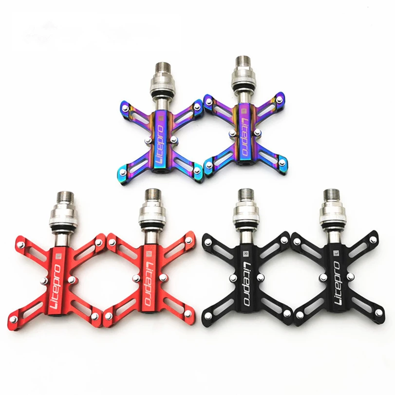 Litepro MTB BMX Folding Bicycle Universal Quick Release Pedal Road Bike Lightweight Aluminum Alloy Sealed Bearing Pedal