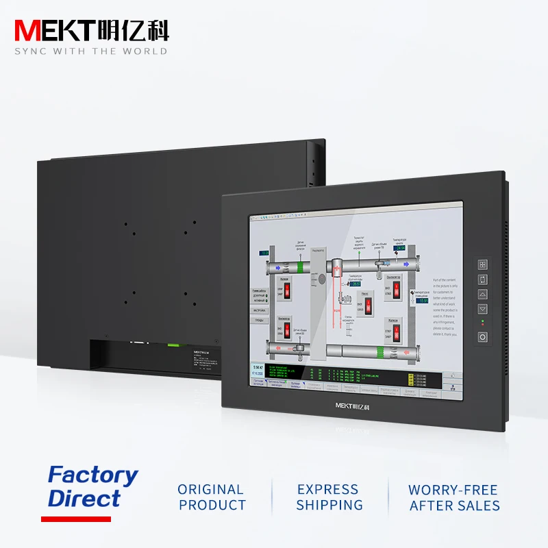 

19/17/15 Inch Industrial LCD Display HDMI/DP/VGA Interface Embedded Wall Mount HD Computer Monitor IP65 Waterproof Front Panel