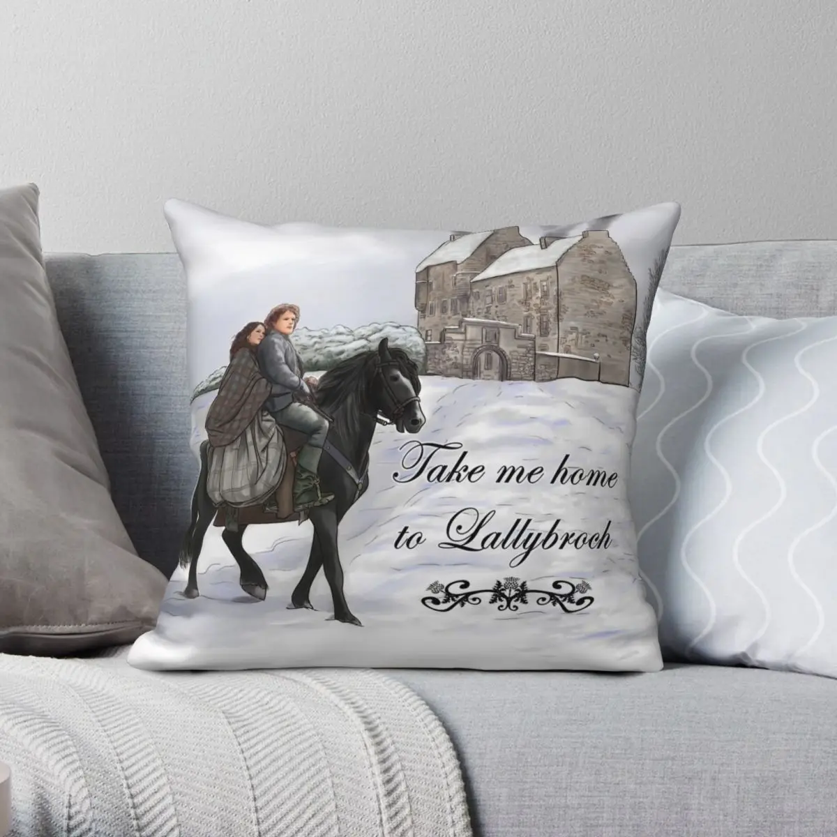 Take Me Home To Lallybroch Outlander Square Pillowcase Polyester Linen Velvet Zip Decorative Pillow Case Home Cushion Case