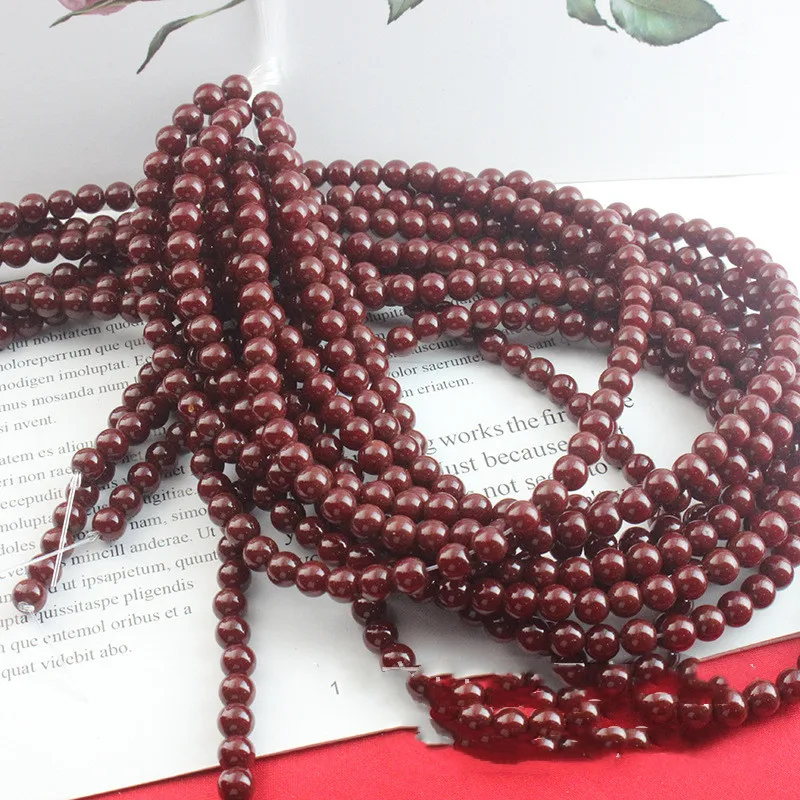 4/6/8/10MM Imitate Red Coral Glaze Beads Loose Round Spacer Beads For Jewelry Making DIY Bracelet Necklace Handmade Accessories