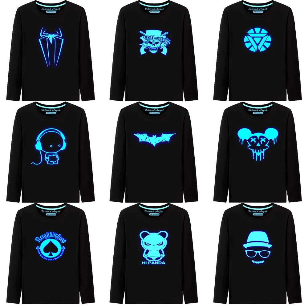 

Kids 3D Print Luminous Tshirts Long Sleeve Cool T-shirt Boys Girls Spring Autumn Tees Top Clothing Christmas Children Clothes