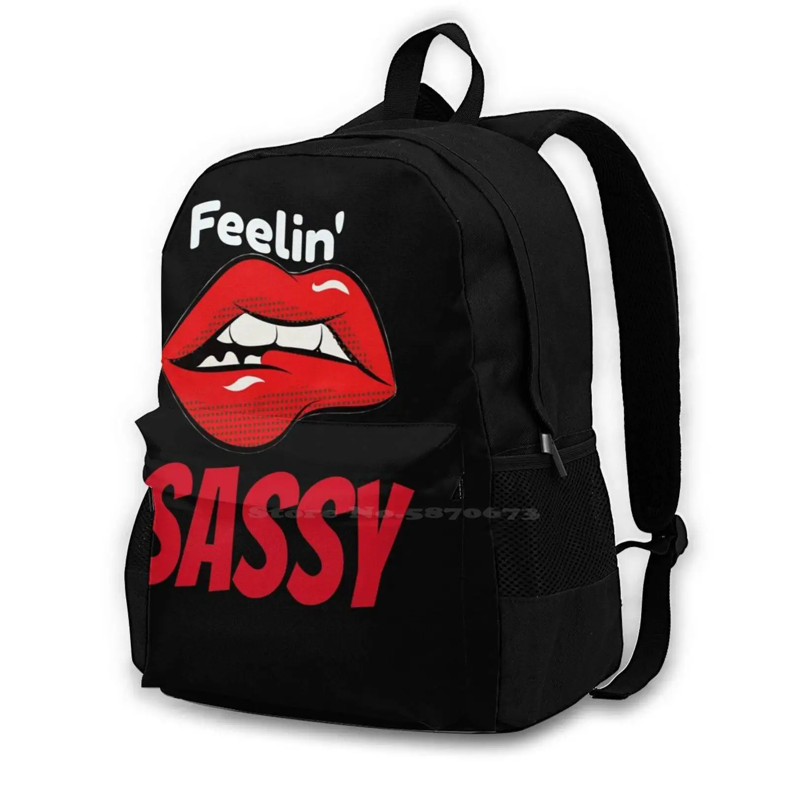 Feelin Sassy 498D Print Design Backpack Student Bag Sassy Mom Cool Funny