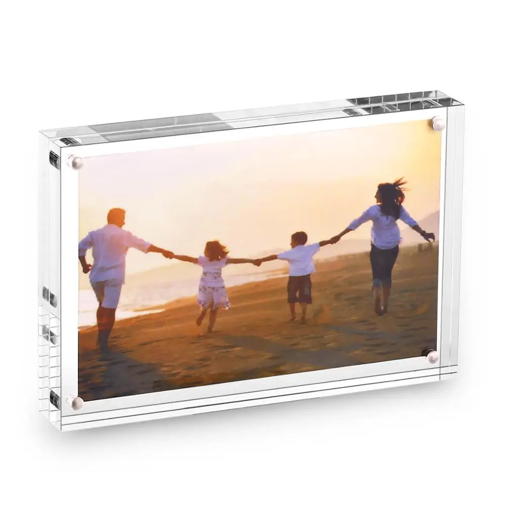 Acrylic Photo Frame  Tabletop Desktop Picture Frame Magnetic Acrylic Block Holder Birthday Gift