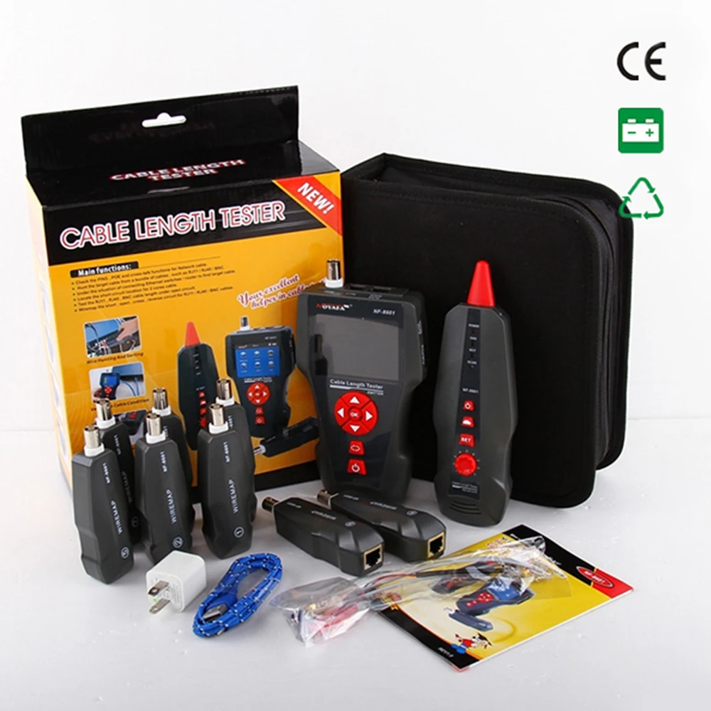 Noyafa NF-8601W Netwerkkabel Tester Tdr Lengte Test Multifunctionele Lijn Tracker Met 8 Stuks Remot Line Netwerk Tracker