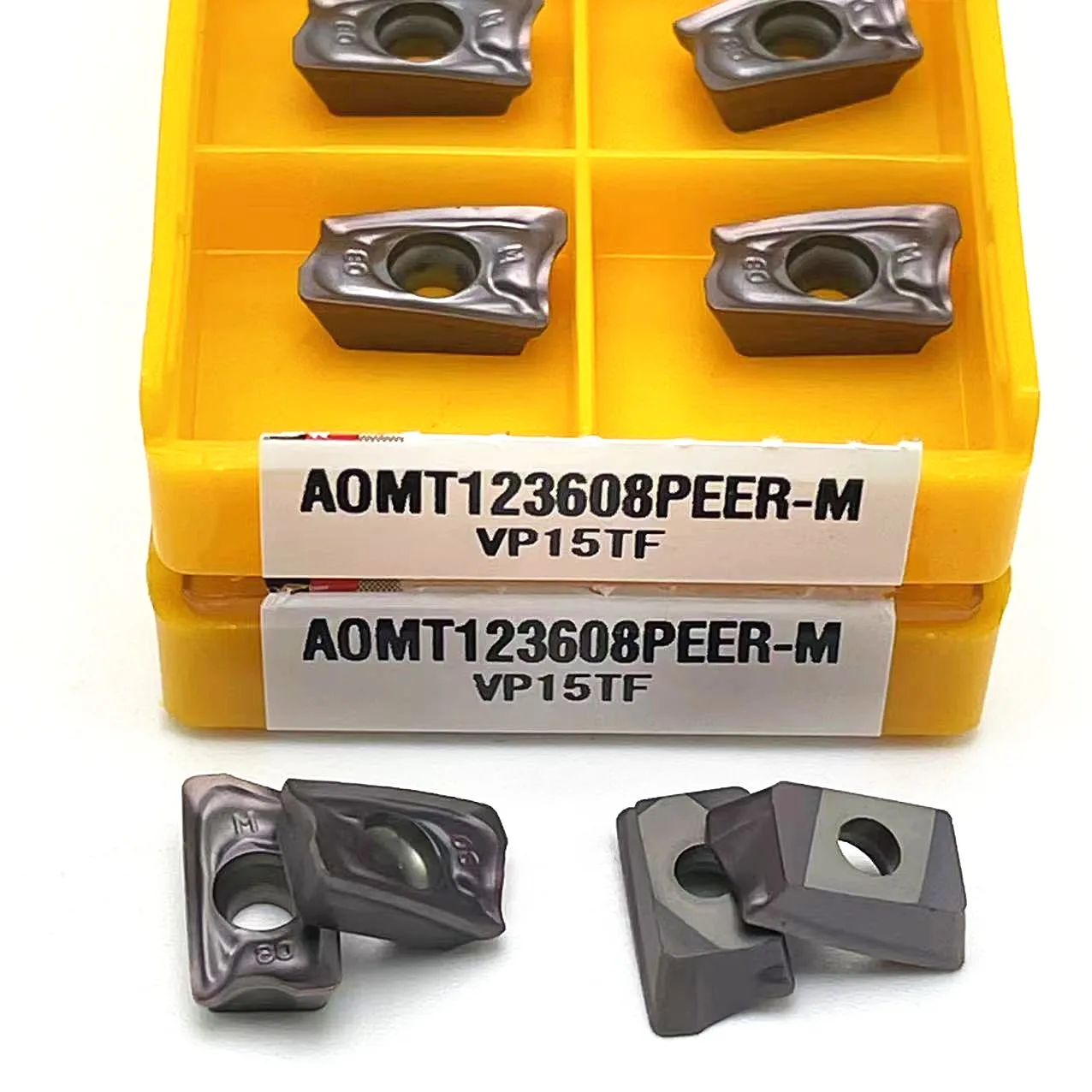 10PCS carbide blade AOMT123608 PEER M VP15TF CNC mechanical milling blade AOMT 123608 CNC machine tool parts cutting lathe tool
