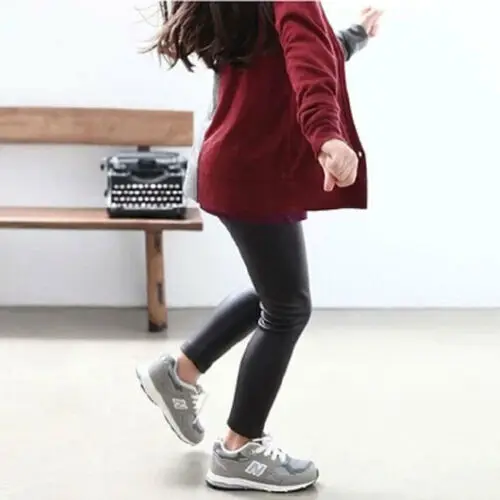 키즈 여자 아기 소년 유니섹스 바지 새로운 패션 단색 멋진 가죽 바지 스트레치 어린이 스키니 연필 레깅스 1-8Y