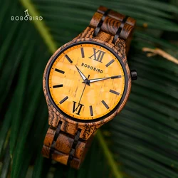 BOBO BIRD Wood Watch New Mens Watches Relogio Masculino Miyota Quartz Movement Reloj Hombre Wooden Wristwatch Dropshipping