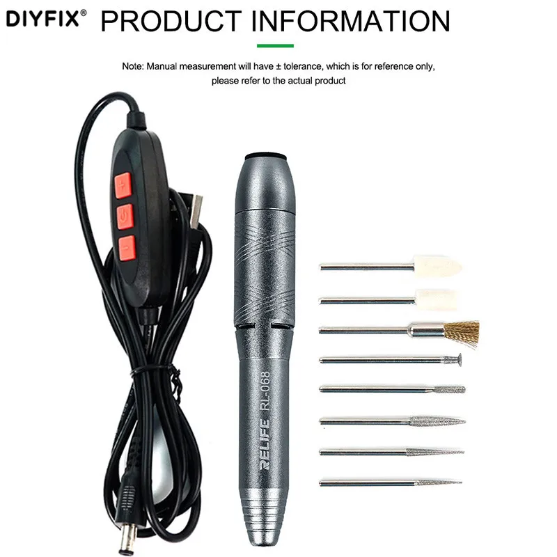 RELIFE RL-068 Mini Speed Control Polishing Pen Suitable For Engraving Grinding Drilling Cutting Cleaning Polishing CPU Repair