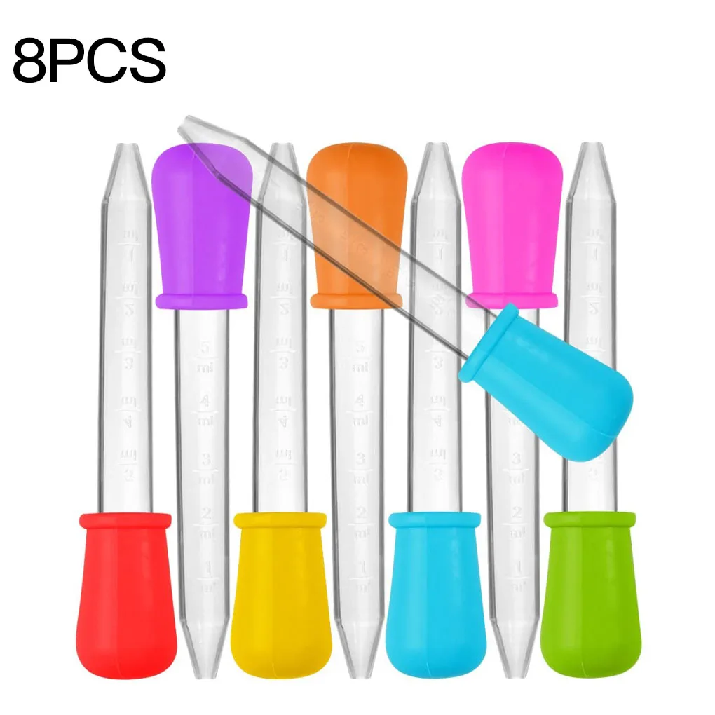 1/6/8/10pcs Silicone Plastic Pipette Dropper Feeding Medicine Liquid Eye Ear Pipette Dropper School Lab Experiment Supplies