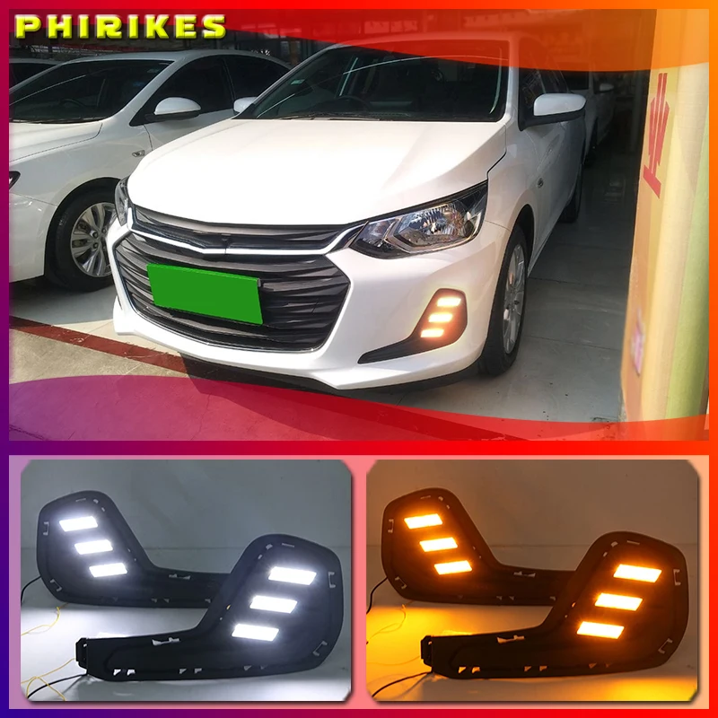 

1 Set For Chevrolet Cavalier 2020 Daytime Running Lights Turn Signal Fog Lamp Cover 12V ABS LED DRL Car Styling