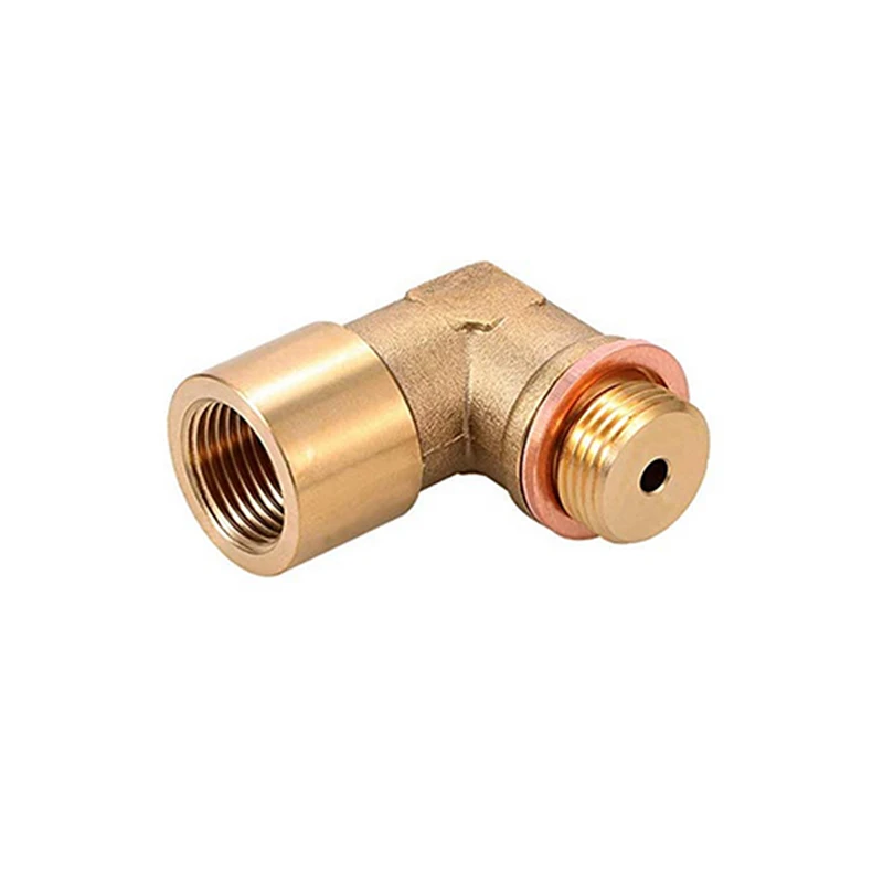 1PCS 90 Degree 02 Bung Extension M18X1.5 O2 Oxygen Sensor Angled Extender Spacer Brass Joint