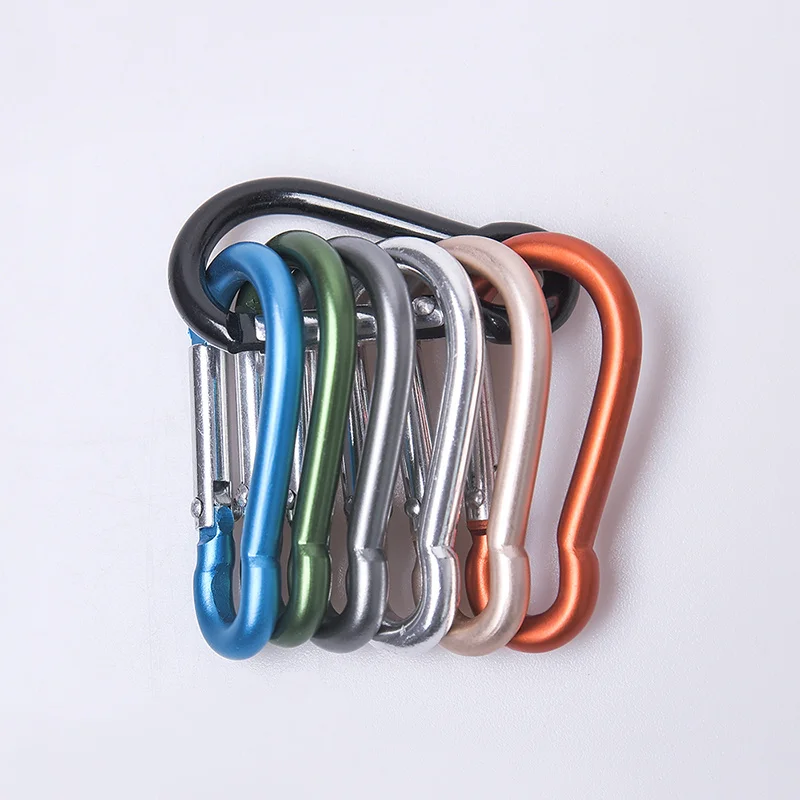 Aluminum alloy Carabiner Key Spring Snap Clip Outdoor Camping Water Bottle Multiple colour Button the keys for Hasp tool