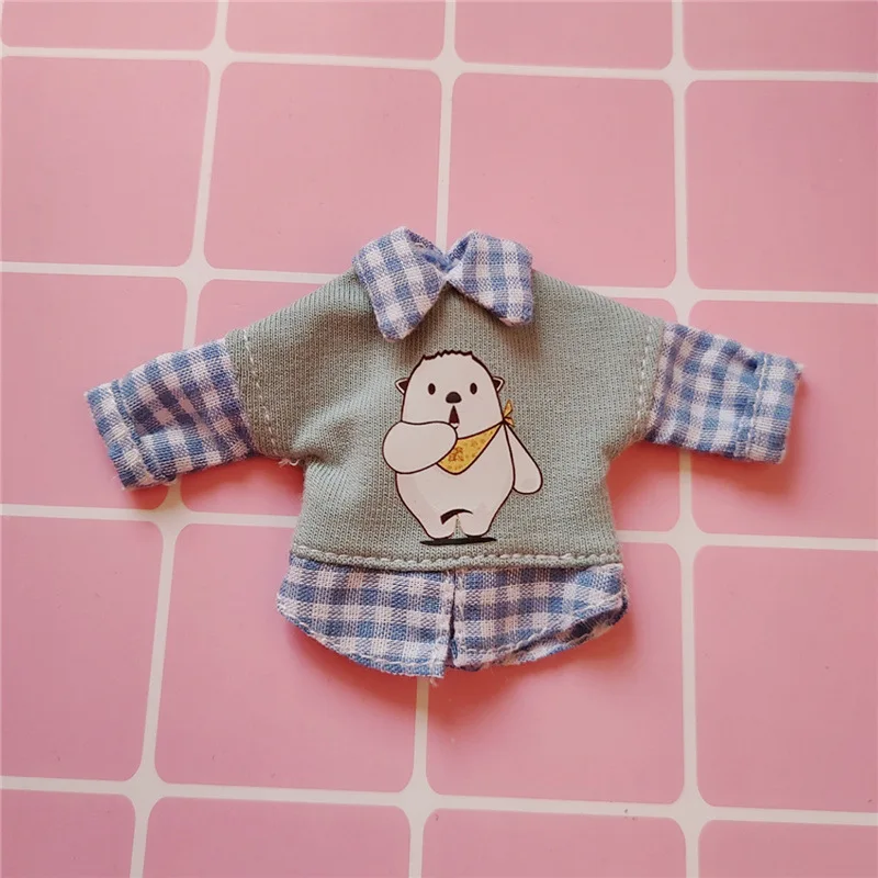 OB11 Sportswear ,BJD Doll Clothes cute Cartoon Long Sleeve Sweater T-shirt for ob11,obitsu 11, 1/12 Doll Accessories Clothing