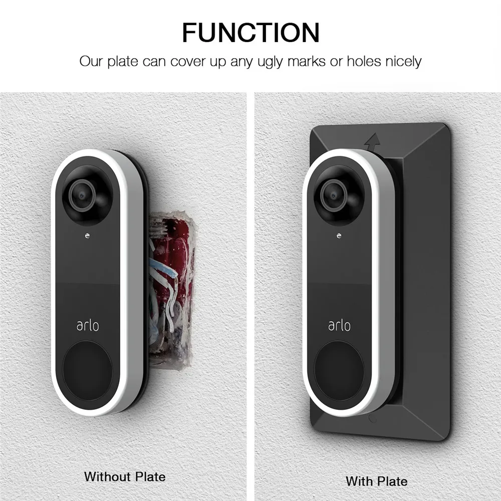 Đĩa Treo Tường Cho Arlo Video Chuông Cửa, Kiểu Dáng Thời Trang Chuông Cửa Bảng 35 Độ Trái Và Phải Điều Chỉnh Hướng Đi Chân Đế Chắc Chắn Bền Đẹp