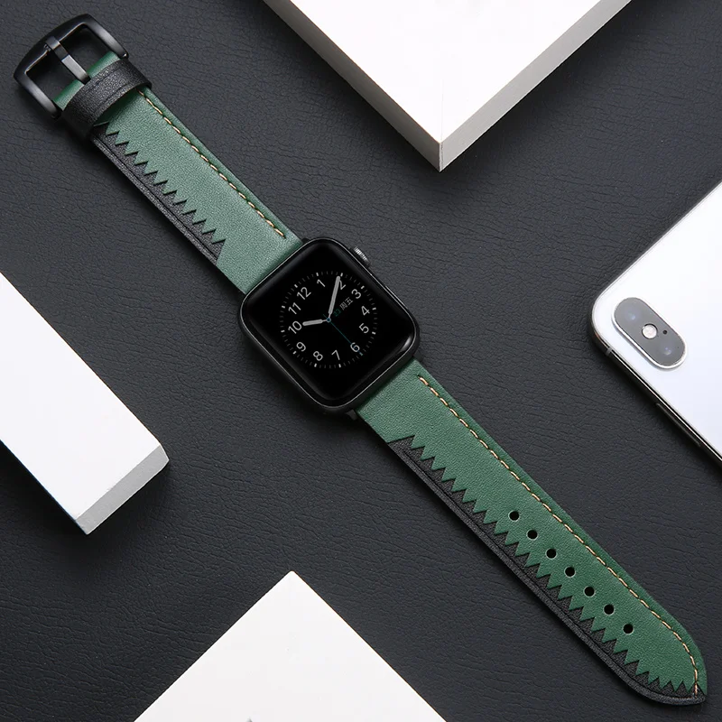 Suitable for iwatch 6 strap leather applewatch 3/4/5generation Apple watch strap replacement strap 42mm  44mm 40mm nylon strap