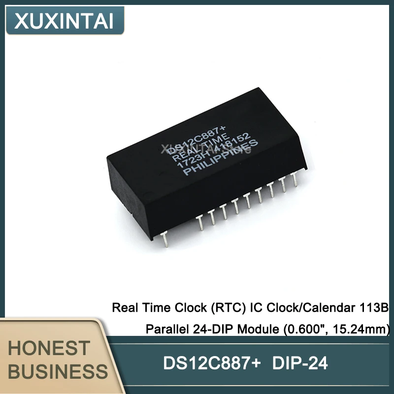 5Pcs/Lot  New Original DS12C887+ DS12C887 Real Time Clock (RTC) IC Clock/Calendar 113B Parallel 24-DIP Module (0.600