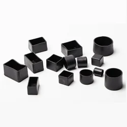 20Pieces Square Black Furniture Legs Cover Cap Non-slip Table Stool Foot Covers Floor Protectors Pad Mat Sofa Feet Pad Thickened