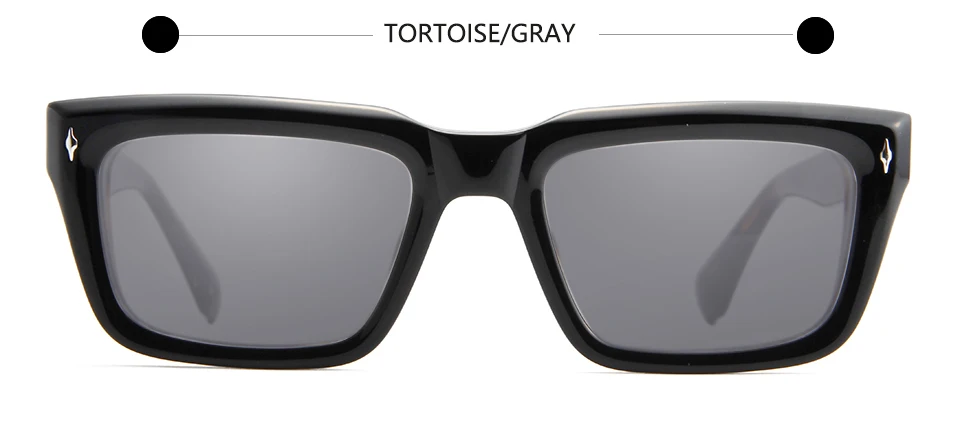Hochwertige Dicke Acetat-Sonnenbrille für Herren, Marken-Designer, Nietenverzierte Quadratische Sonnenbrille für Damen, Übergroße UV400-Schutzgläser für Männer – Detail 9