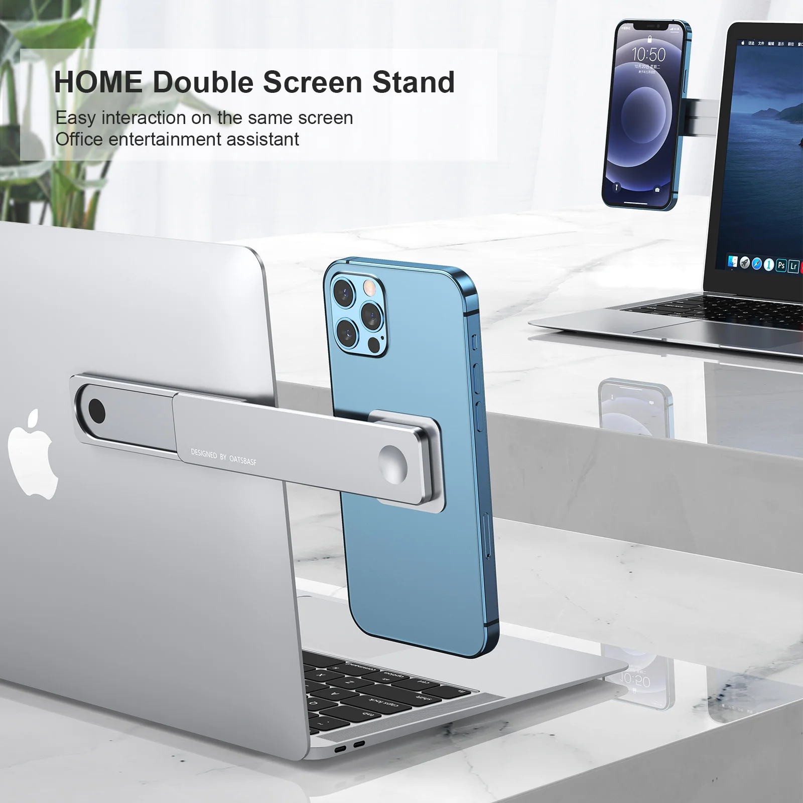 

OATSBASF Universal Cell Phone Holder Laptop Accessories Tablet Screen Folding Side Stand For iPhone Xiaomi Magnetic Phone Holder