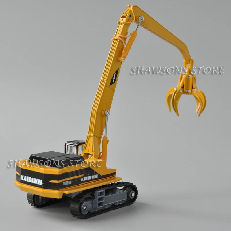 1:87 Scale Diecast Metal Material Handling Vehicle Model Toy Grab & Magnet Crawling Crane Miniature Truck Replica Collectible