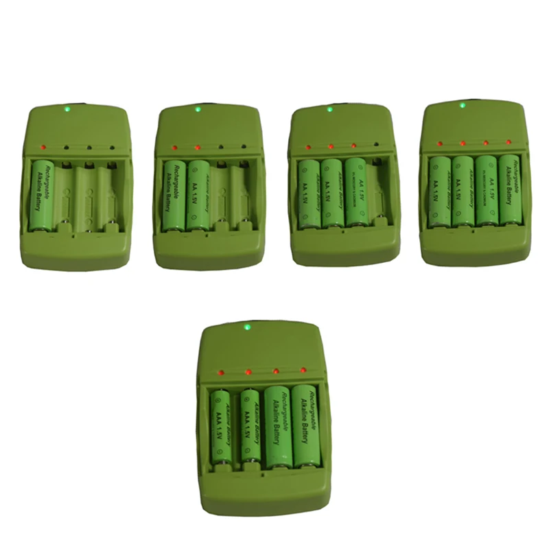 KLW 4 Way USB Smart Battery Charger for AA AAA AAAA Nicd Nimh 10440 14500 Lifepo4 Batteries with LED Indicator