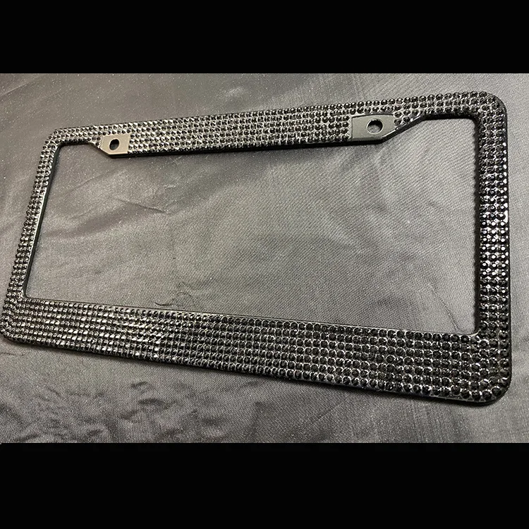 Diamond license plate frame boutique inlaid high-end crystal diamond license plate frame car exterior jewelry