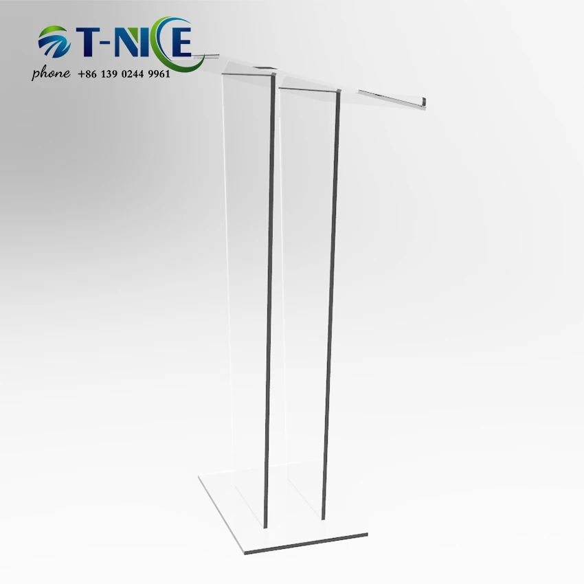 Cheap Lectern Transparent Podium Acrylic Conference Rostrum Custom Church Platform Restaurant Wedding Pulpit Office Lectern