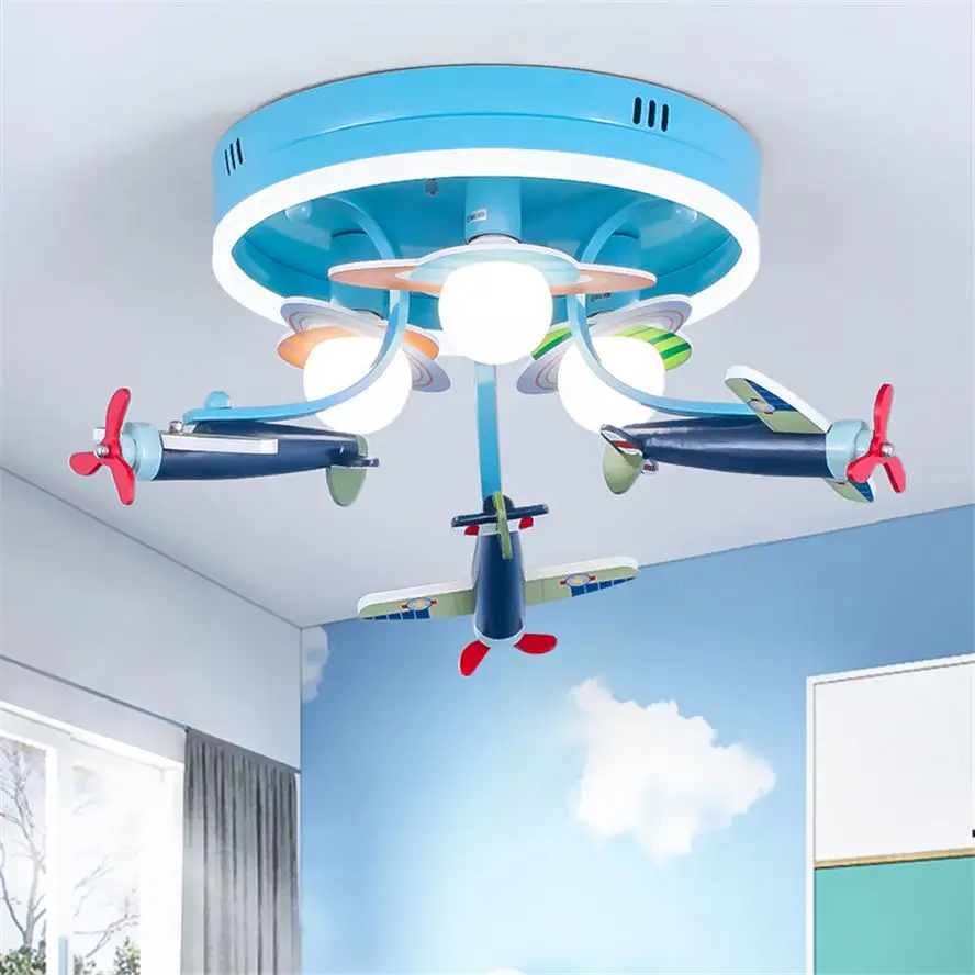 nordic planet plane chandelier for Children's room living room kids led lighting fixtures creative