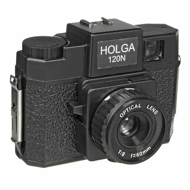 كاميرا فيلم Holga 120 الكلاسيكية الملونة 120N كاميرا متوسطة الحجم Lomography Lomo Kodak Fujifilm وردي أزرق