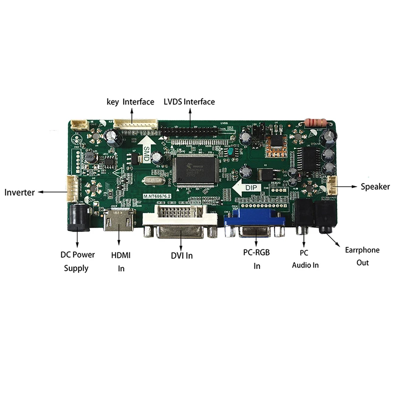 HDMI-compatible DVI VGA Audio Controller Board LVDS For 10