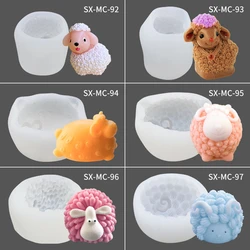 1PC Sheep Shape 3D Silicone Mold Handmade Soap Mold Aromatherapy Candle Mold DIY Molds Fondant cake mold