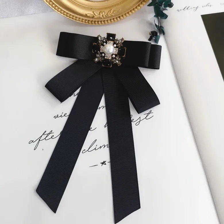 Spilla da donna con nastro per cravatta con nodo vintage spilla gioielli pre -legato cravatta accessori per abbigliamento per feste di nozze, 3, Taglia unica