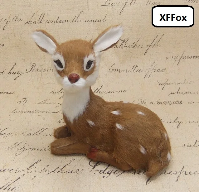 

new simulation sika deer model plastic&furs deer doll home decoration gift about 13x13cm xf2264