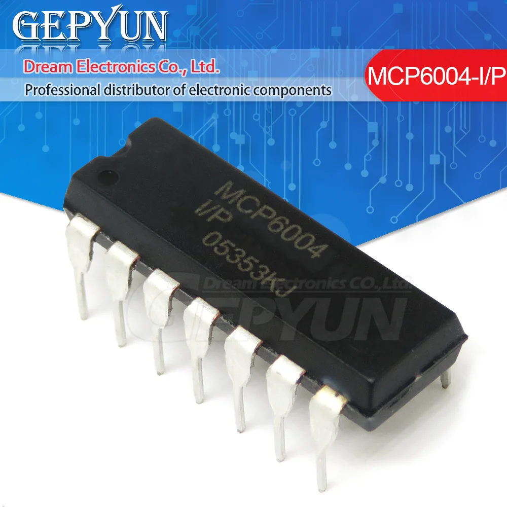 10PCS MCP6004-I/P MCP6004 OP GP 1MHZ RRO DIP14 new and IC In Stock