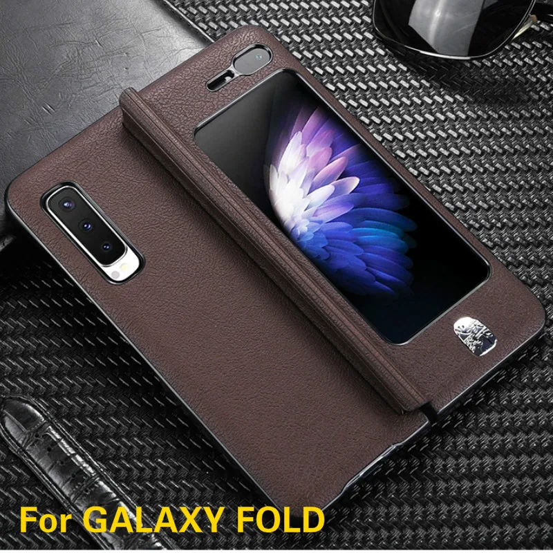 For Samsung Galaxy Fold Case Luxury Leather Vintage Pattern W2020 5G Case F9000 Full Protective Cover for Samsung Fold Case