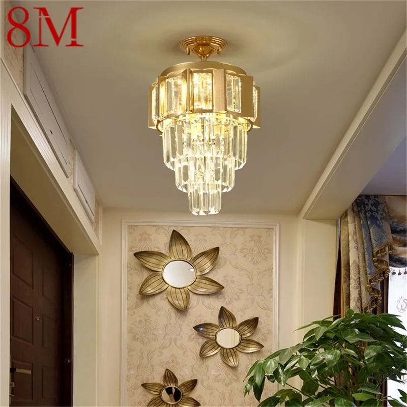 

8M Chandelier Lamp Fixtures Crystal Pendant Light Postmodern Luxury Home LED for Aisle Corridor