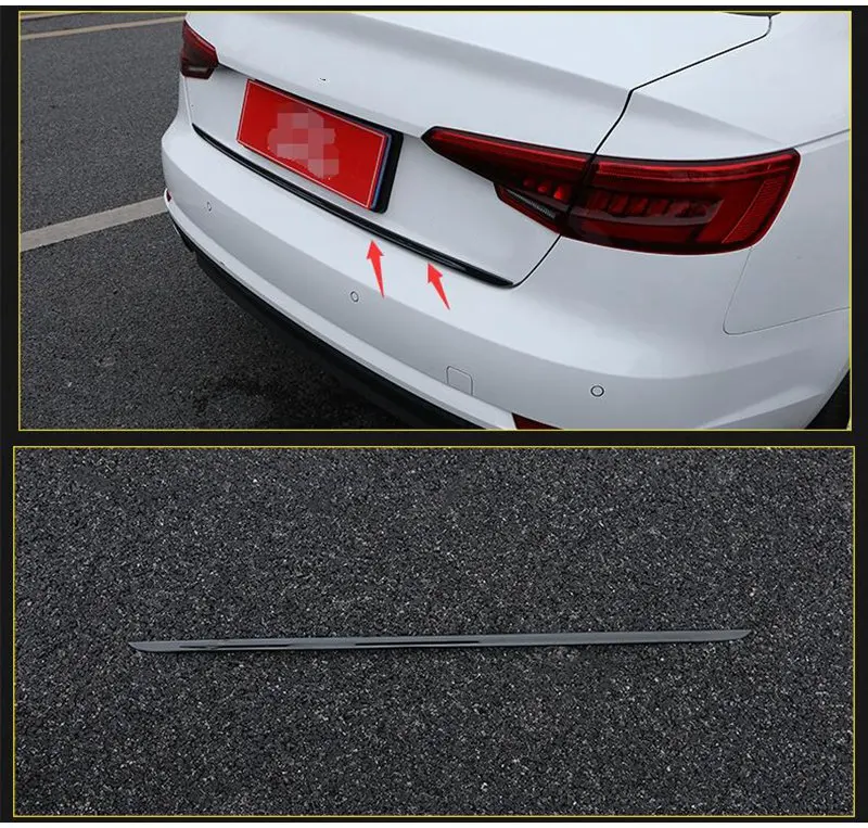 STAINLESS STEEL Rear Tail Tailgate Trunk Lid Molding Decoration Streamer Cover Trim Fit For Audi A4 B9 Sedan 2016 2017 2018