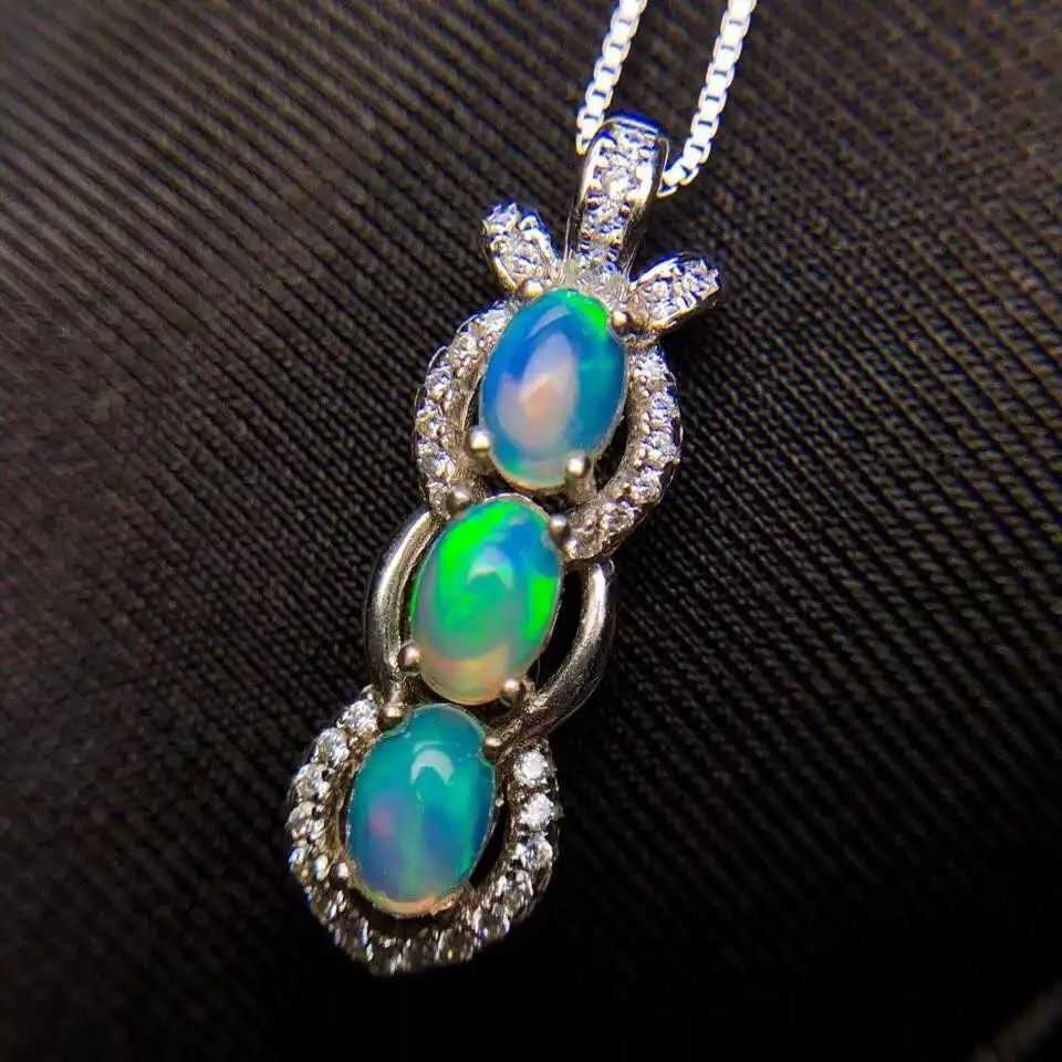 

Real Natural Opal necklace with pendant Free shipping 925 sterling silver Natural original opal