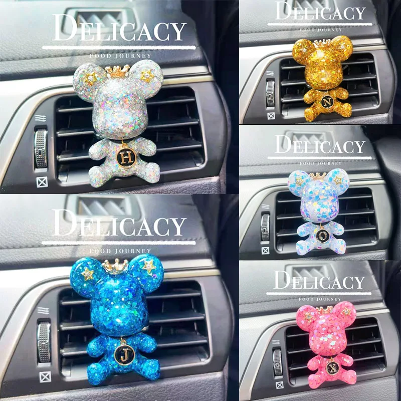 Car Air Freshener Cute Bear Car Interior Decoration Auto Conditioning Air Outlet Fragrance Clip Car Perfume Diffuser Accessories