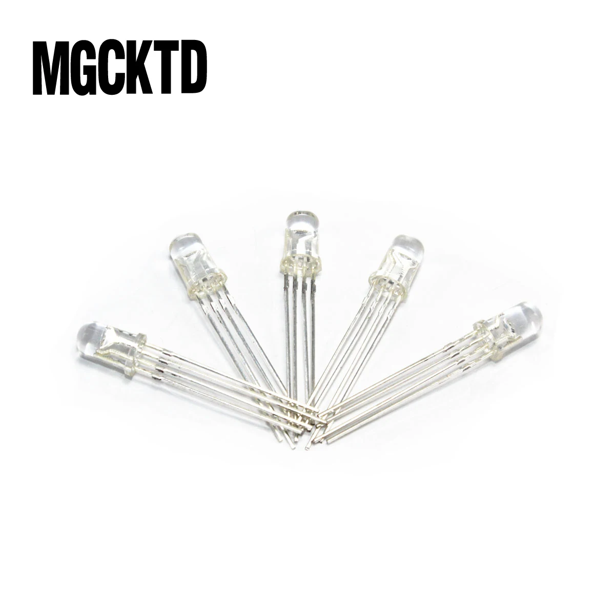 10pcs 5mm RGB LED Common Cathode Tri-Color Emitting Diodes f5 RGB Diffused