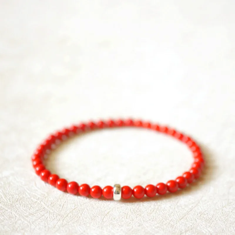 

Браслет Lii Ji Red Coral 925 пробы Серебряный, новогодний подарок для женщин и мужчин, Прямая поставка