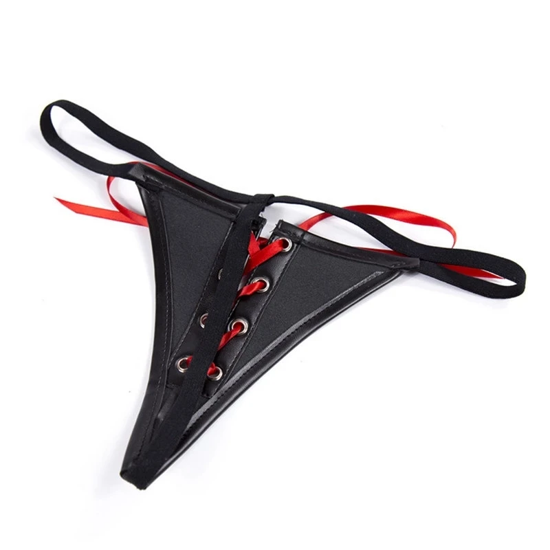 Women Fetish Sexy Soft Leather Shorts For Sex Erotic Porn Low Rise Brief High-elastic Thong Panties Female Latex Mini Pants Sexi