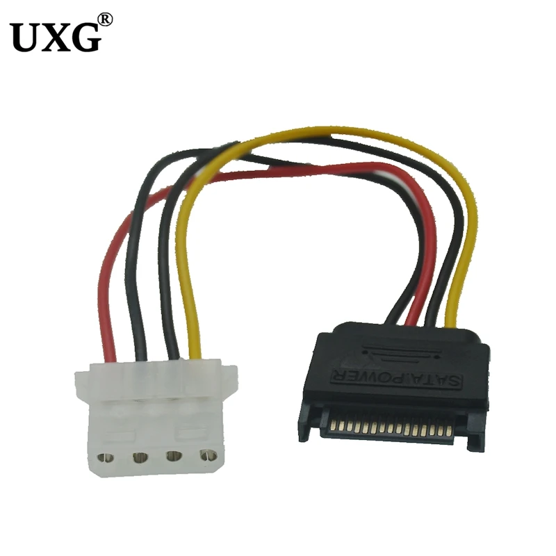 

Sata Power Cable 15-pin Male Power Suitable For Molex Ide 4-pin Female Drive Adaptor Line Professional 18CM Cable